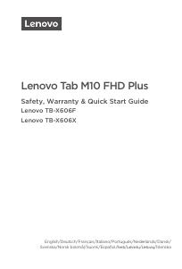 Safety Data Sheet - Lenovo Lenovo Tab M10 FHD Plus 4G LTE 128 GB 26,2 cm (10.3") Mediatek 4 GB Wi-Fi 5 (802.11ac) Android 9.0 Grigio