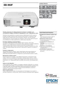 Volantino - Epson Epson EB-992F data projector Ceiling / Floor mounted projector 4000 ANSI lumens 3LCD 1080p (1920x1080) White (V11H988040)