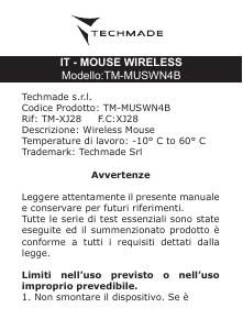 Manuale dell'utente - Techmade Techmade Mouse Wireless Juventus Nero