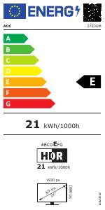 EU etichetta energetica - AOC AOC 27E3UM 68.6 cm (27 ) 1920 x 1080 pixels Full HD Black (27E3UM)