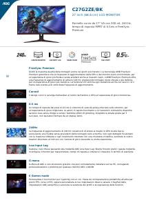 Volantino - AOC AOC C27G2ZE -  Full HD VA Curved 240Hz Gaming Monitor - 27 inch (C27G2ZE)