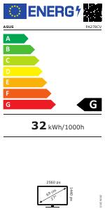 EU etichetta energetica - ASUS ASUS ProArt PA278CV 68,6 cm (27") 2560 x 1440 Pixel Quad HD LED Nero