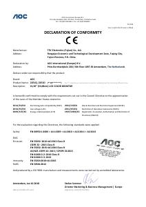 CE Declaration - AOC AOC E1 24E1Q Monitor PC 60,5 cm (23.8") 1920 x 1080 Pixel Full HD LED Nero