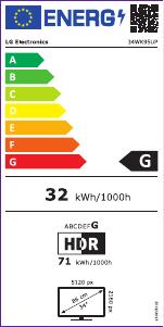 EU etichetta energetica - LG LG LCD 34WK95UP-W 34" White 5K (34WK95UP-W.AEU)