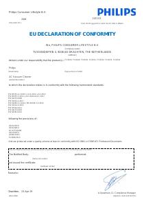 EU Declaration of conformity - Philips by Versuni Philips 3000 series Aspirapolvere senza sacco, 900 W, PowerCyclone 5