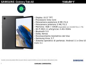 Volantino - Samsung Samsung Galaxy Tab A8 10.5" Wifi, Android 11, RAM 4 GB, 64 GB, Gray