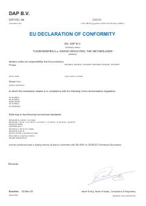 EU Declaration of conformity - Philips Philips Azur 8000 series - DST8020/20 - Stoomstrijkijzer (DST8020/20)