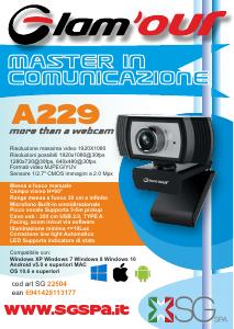 Volantino - Glamour Glamour A229 webcam 2 MP 1920 x 1080 Pixel USB 2.0 Nero - (GLA WEBCAM 2.0MPX BLK A229)