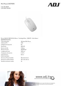 EU Product Fiche - Adj Adj MO110 3D mouse Ambidestro USB tipo A Ottico 1000 DPI