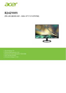 Volantino - Acer ACER MONITOR 23,8 LED VA FHD 16:9 4MS 250 CDM, VGA/HDMI, R242YHYI