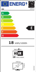 EU etichetta energetica - AOC AOC 24P3CV LED display 60,5 cm (23.8") 1920 x 1080 Pixels Full HD Zwart monitor (24P3CV)