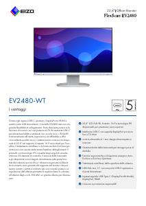Volantino - EIZO EIZO FlexScan EV2480-WT LED display 60,5 cm (23.8") 1920 x 1080 Pixel Full HD Bianco