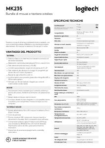 Volantino - Logitech Logitech MK235 Combo Tastiera e Mouse Wireless per Windows, Ricevitore Unifying USB 2,4 GHz Wireless, 15 Tasti FN, Lunga Durata della Batteria, Compatibile con PC, Laptop