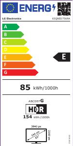 EU etichetta energetica - LG LG QNED 65'' Serie QNED75 65QNED756RA, TV 4K, 4 HDMI, SMART TV 2023