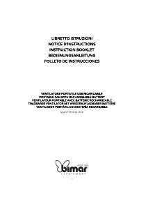 Manuale dell'utente - Bimar MINI VENTILATORE RIC.USB 9CM LUCE BLU