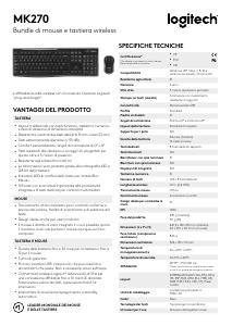 Volantino - Logitech TASTIERA MK270 LOG WIRELESS+MOUSE NERA USB RETAIL