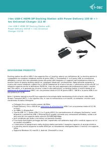 Volantino - i-tec USB-C/THUNDERBOLTDISPLAYDOCK+PD100W