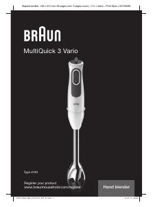 Manuale dell'utente - Braun FRULL IMMER 700W MINITR. FRUSTA    BIANCO BRAUN