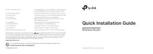 Quick Installation Guide - TP-LINK TP-LINK Archer C80 router wireless Gigabit Ethernet Dual-band (2.4 GHz/5 GHz) 4G Nero