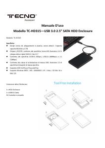 Manuale dell'utente - Tecno TECNO BOX ESTERNO HDD/SSD 2.5" USB3.0 NERO RETAIL TC-HD315