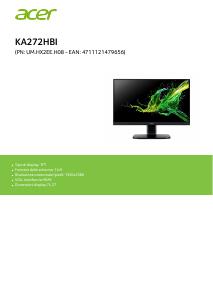 Volantino - Acer ACER MONITOR 27 LED VA FHD 16:9 4MS 250 CDM, VGA/HDMI, KA272HBI