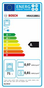 EU etichetta energetica - Bosch FORNO 71 LT MULTI10 VAPORE80% INOX