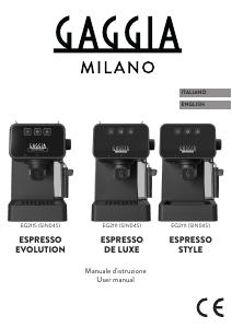 Manuale dell'utente - Gaggia MACCHINA CAFFE GAGGIA STYLE ITALY EG2111/01 CIALDE+MACINATO BLACK