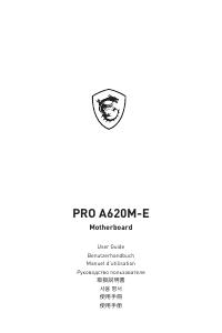 Manuale dell'utente - MSI MSI MB AMD A620, A620M-E PRO AM5 2DDR5,1PCI-Ex16,1PCI-Ex1,1M.2,4SATA3,6USB