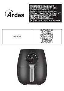 Manuale dell'utente - Ardes ARDES ELDORADA MAXI (AR1K33) - FRIGGITRICE AD ARIA 5L - DISPLAY TOUCH - 7 PROGRAMMI - BLACK