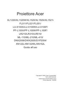 Manuale dell'utente - Acer Beamer ACER XL1220  3100 Lumen DLP XGA 2xHDMI white (MR.JTR11.001)