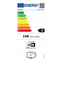 EU etichetta energetica - Samsung TVC LED 65 4K SMART SAT HDR10+ 3 HDMI 2USBCRYSTAL