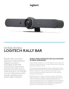 Volantino - Logitech LOGITECH RALLY BAR CONFERENCE CAM 4K 2160P/30FPS, ZOOM 15X, USB, GRAFITE