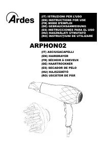 Manuale dell'utente - Ardes ARDES STYLO (ARPHON02) - ASCIUGACAPELLI CON DIFFUSORE - 2200W