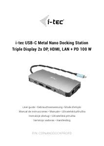 Manuale dell'utente - i-tec i-tec Metal USB-C Nano 3x Display Docking Station + Power Delivery 100 W