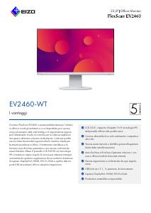 Volantino - EIZO EIZO FlexScan EV2460-WT LED display 60,5 cm (23.8") 1920 x 1080 Pixel Full HD Bianco