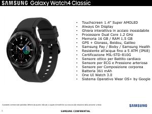 Volantino - Samsung Samsung Galaxy Watch4 Classic Smartwatch Ghiera Interattiva Acciaio Inossidabile 46mm Memoria 16GB Black - (SAM WATCH 4 CLASSIC GAL 46 BLK R890)