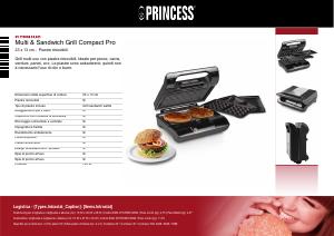 Volantino - Princess Princess 117002 Multi & Sandwich Grill Compact Pro