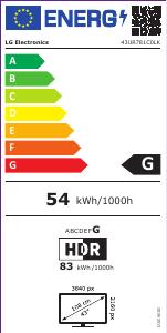 EU etichetta energetica - LG TV LG 43" 43UR781C 2023 - SMART TV LED 4K - CONTROLLO VOCALE - BLACK - EU