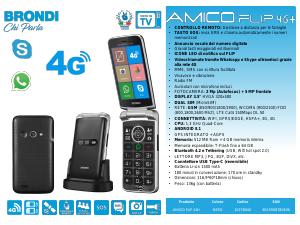 Volantino - Brondi Brondi Amico Flip 4G+ 8,89 cm (3.5") 136 g Nero, Argento Telefono cellulare basico