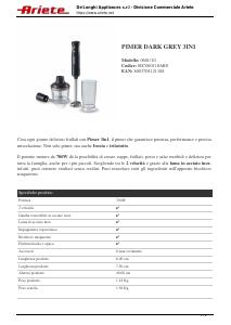 Volantino - Ariete FRULL IMMERSIONE 700W 2VEL INOX