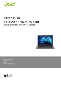 Volantino - Acer ACER NB 15,6" EXTENSA 15 i5-1235U 8GB 256GB SSD FREEDOS