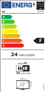 EU etichetta energetica - AOC AOC Q27P3CV computer 68,6 cm (27") 2560 x 1080 Pixels Quad HD LED Zwart monitor (Q27P3CV)