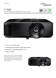 Volantino - Optoma Optoma H185X videoproiettore Proiettore a raggio standard 3700 ANSI lumen DLP WXGA (1280x800) Compatibilità 3D Nero
