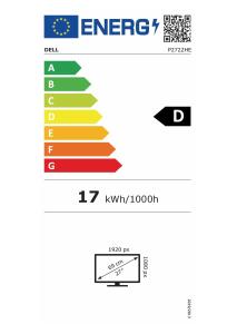 EU etichetta energetica - DELL DELL P2722HE 68,6 cm (27") 1920 x 1080 Pixel Full HD LCD Nero