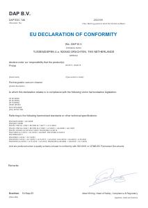 EU Declaration of conformity - Philips Philips 2000 series XC2011/01 - Steelstofzuiger - LED (XC2011/01)