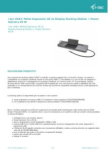 Volantino - i-tec i-tec Metal USB-C Ergonomic 4K 3x Display Docking Station with Power Delivery 85 W + Universal Charger 112 W