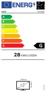 EU etichetta energetica - ASUS ASUS ProArt PA248QV 61,2 cm (24.1") 1920 x 1200 Pixel WUXGA LED Nero