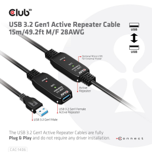 17130332646725-club3dcavousbtypeagen1activerepeater15meter4924ftsupportsupto5gbps