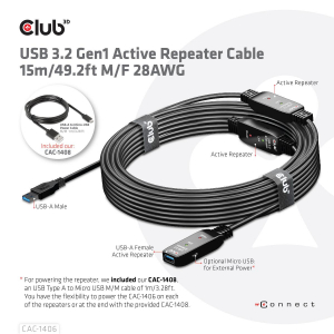 17130332678748-club3dcavousbtypeagen1activerepeater15meter4924ftsupportsupto5gbps