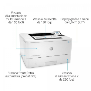 17433896949354-hplaserjetenterprisestampanteenterpriselaserjetm406dnbiancoenerostampanteperaziendalestampacompattaavanzatefunzionalitadisicurezzastampafronteretroefficienzaenergeticastampadaportausbfrontale